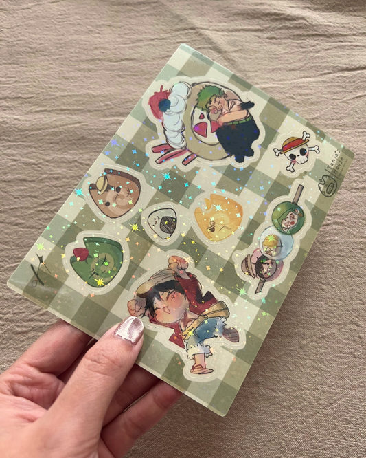 One Piece set + Zorpy sticker sheet + bookmarks ⋆˚꩜。