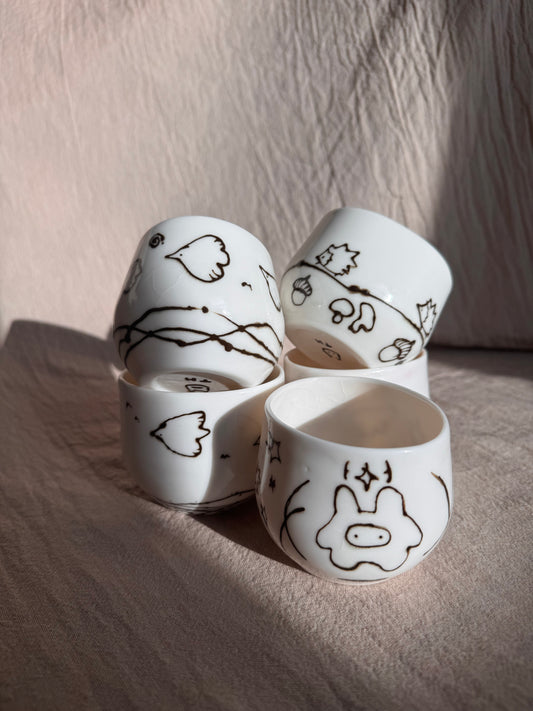 B grade: Porcelain cups ദ്ദി ˉ͈̀꒳ˉ͈́ )✧